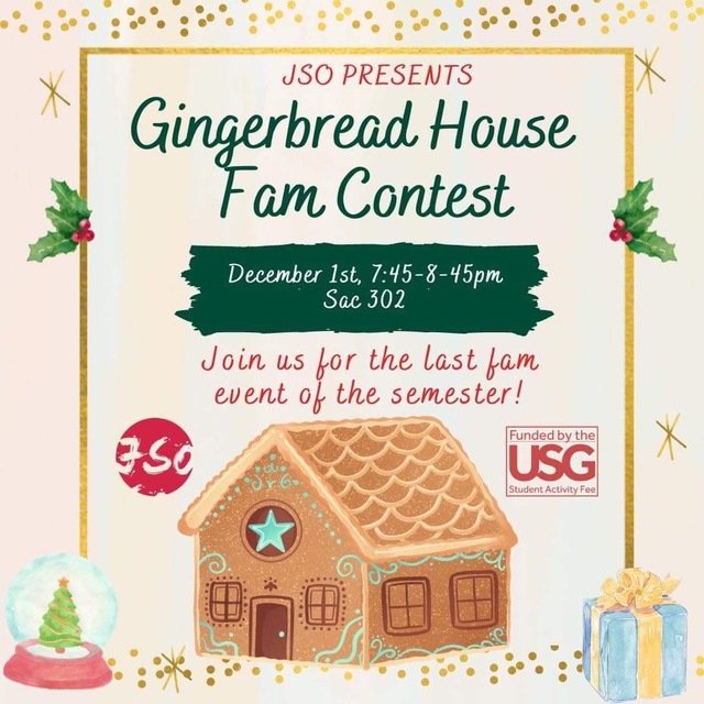 JSO 2nd Fams Event- Gingerbread Houses Poster