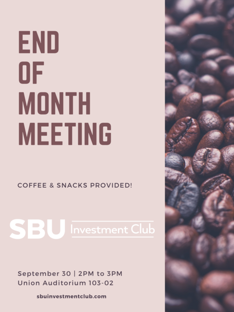 Investment Club: End of Month Meeting Poster