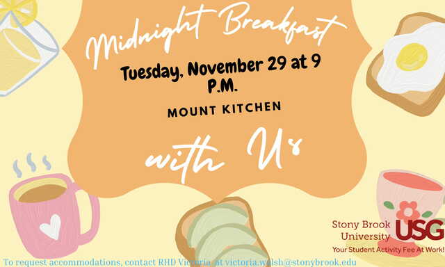 Midnight Breakfast with Mount Hall Council Poster