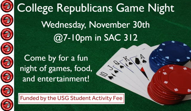 College Republicans Game Night Poster