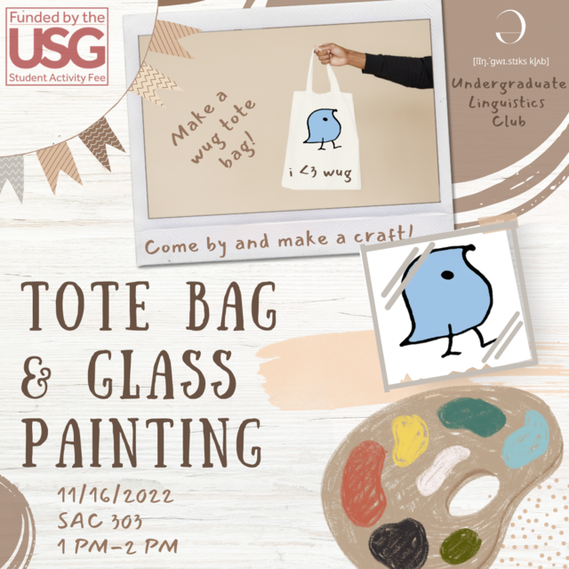 Tote Bag and Glass Paint Decorating Event Poster