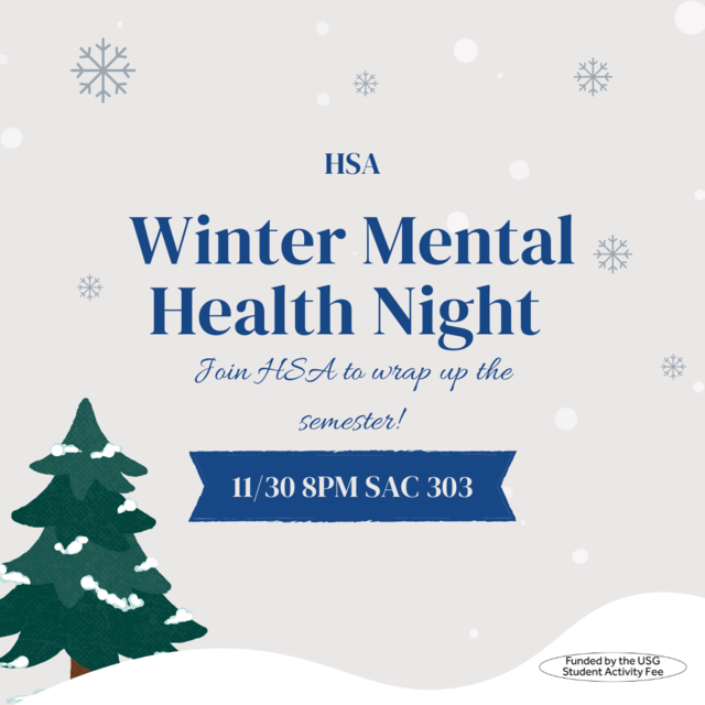 HSA Winter Mental Health Night  Poster