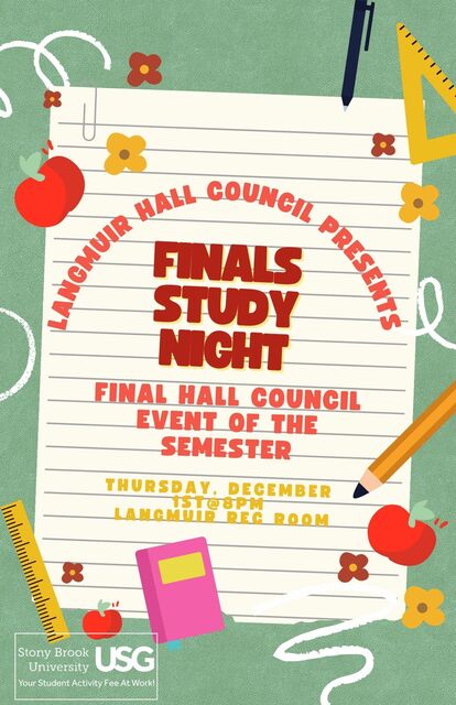 Finals Studying Session with Langmuir Hall Council Poster