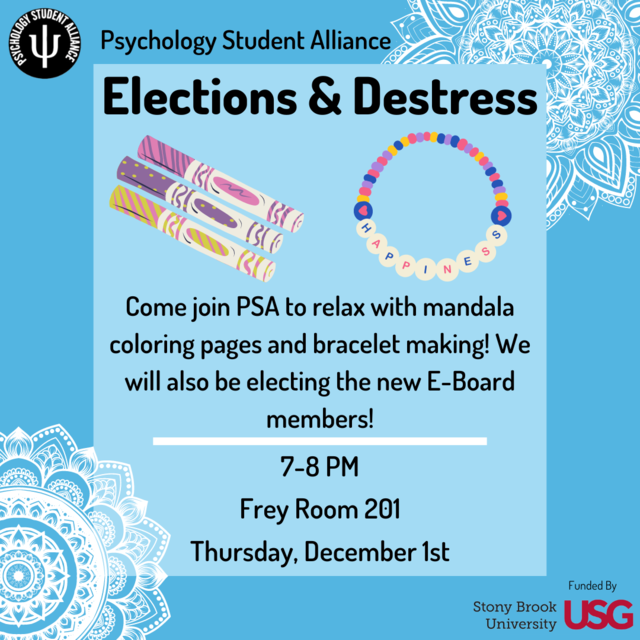 Destress & Elections Poster