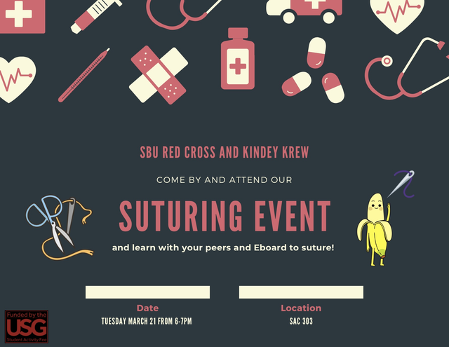 SBU Red Cross Suturing Event Poster