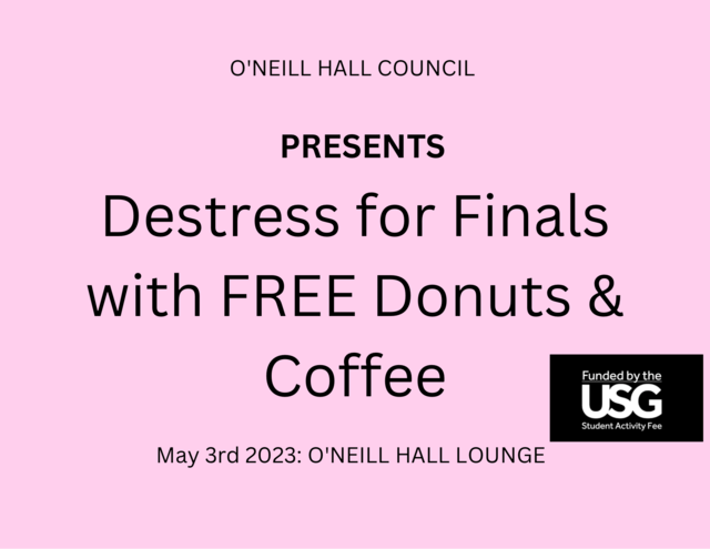 Destress for Finals with FREE Donuts & Coffee Poster